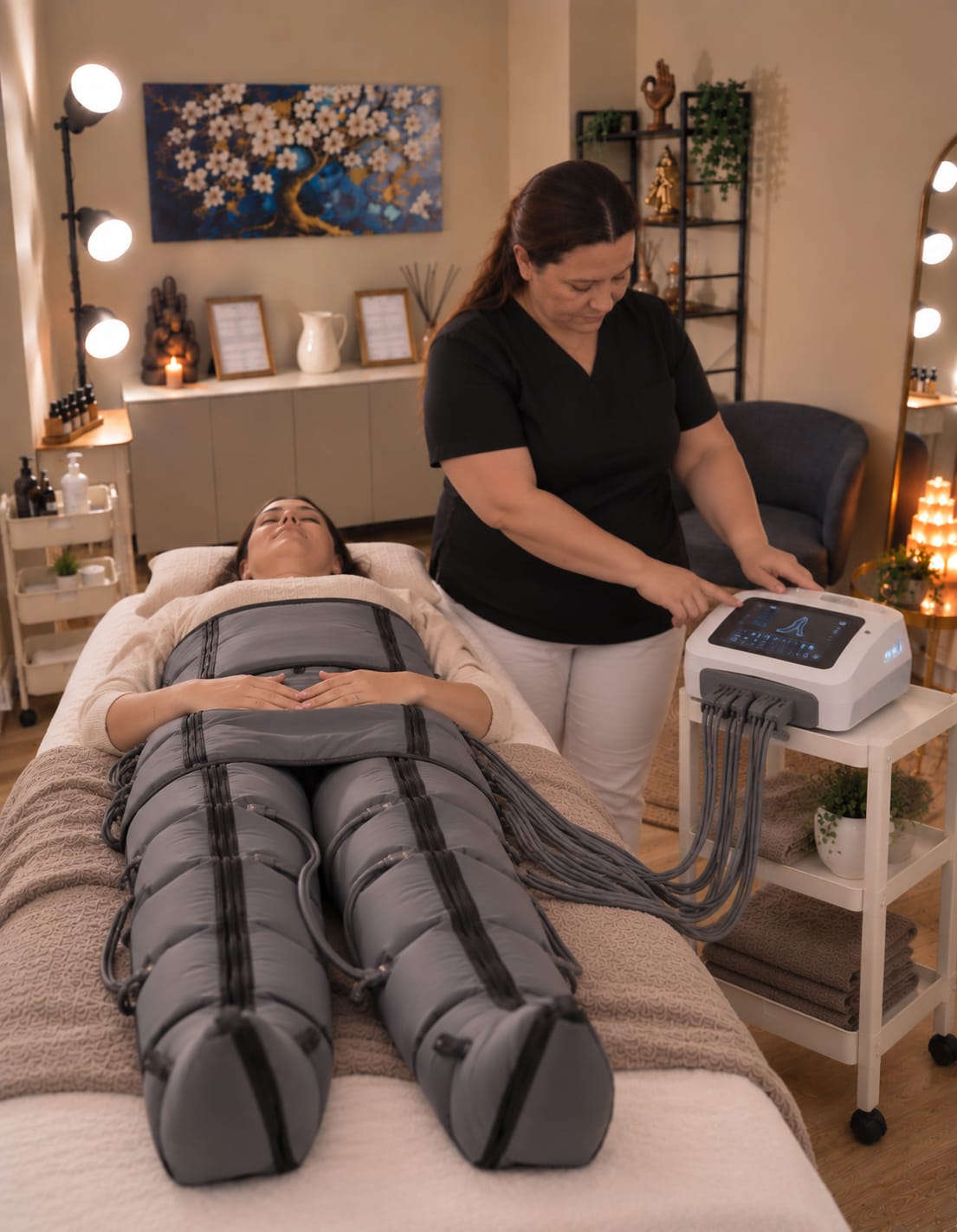 Sessão de pressoterapia